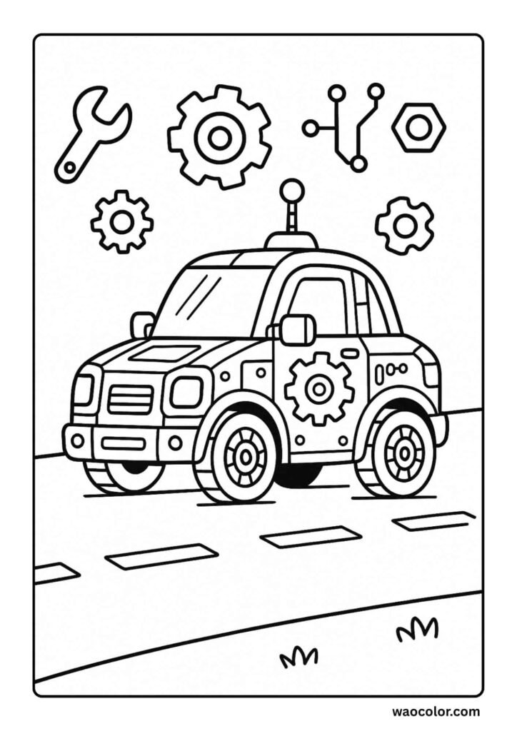 Easy Robotic Coloring Sheet