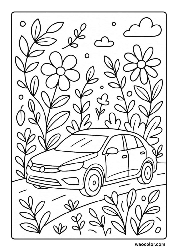 Free spring Car Coloring Sheets