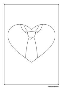 Tie heart coloring printables for boys