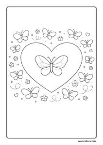 beautiful butterfly heart coloring pages