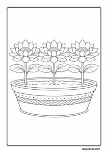 big lotus flowers coloring sheet