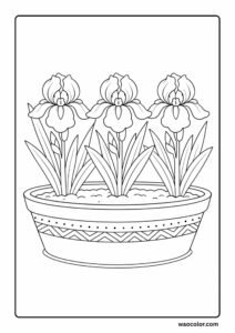 cute flowers coloring pages of iris