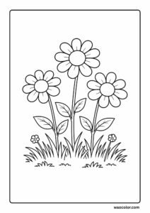 flower coloring pages cute