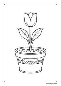 flower coloring pages printable of tulip
