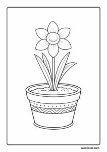flower coloring sheets of daffodil