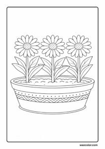 free flowers coloring sheets of daisy
