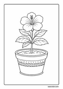free hibiscus flower coloring printables