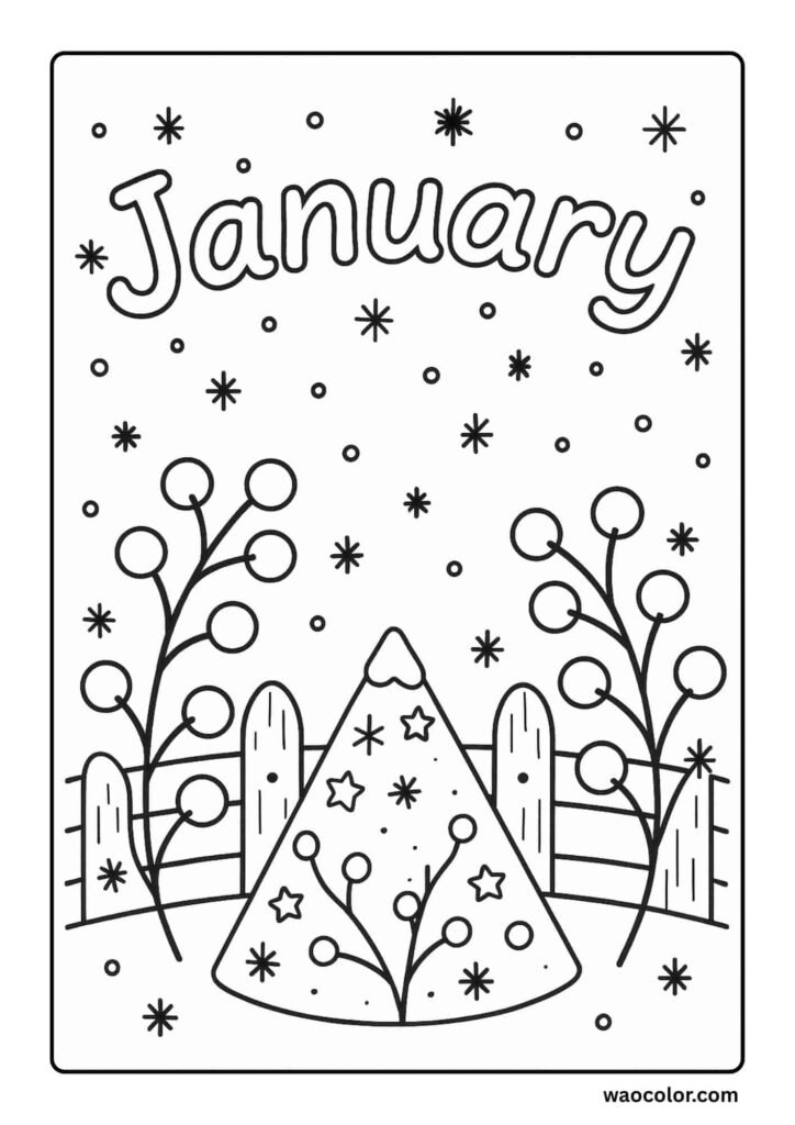 free printable January coloring pages for kids