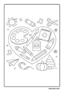heart art coloring pdf printables