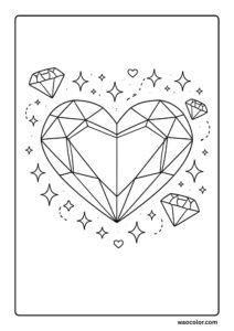 heart diamond coloring sheets