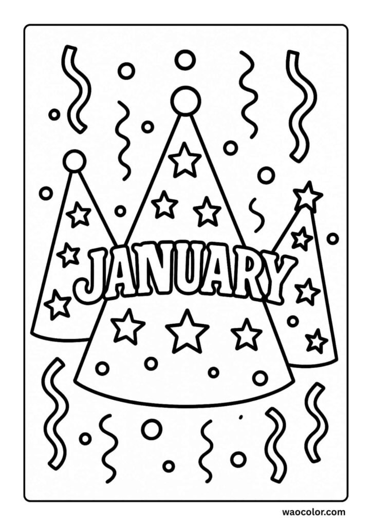 January coloring sheets