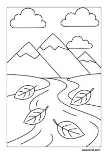 pdf river coloring pages of fall
