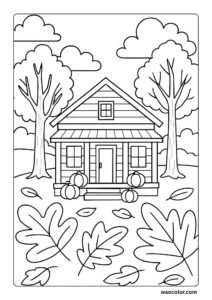 porch farmhouse fall coloring sheets