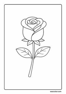 rose beautiful flower coloring pages