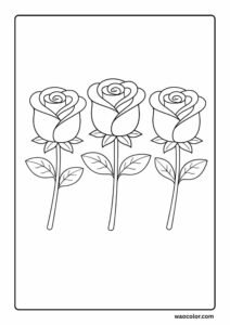 roses flower coloring pages for babies