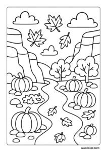 simple fall coloring sheets printable
