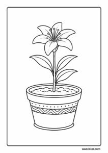 spring flower coloring printable of lily