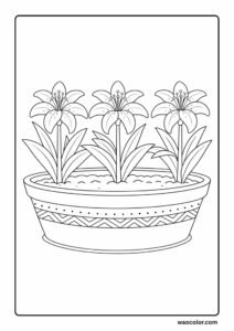 spring flower coloring printables of lily