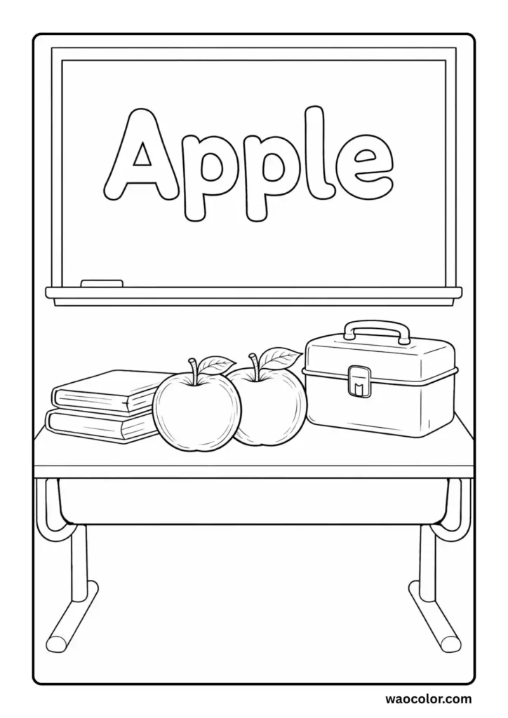 Apple Coloring Pages for Kids