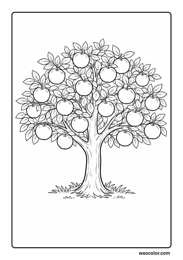 Apple Tree Coloring Pages
