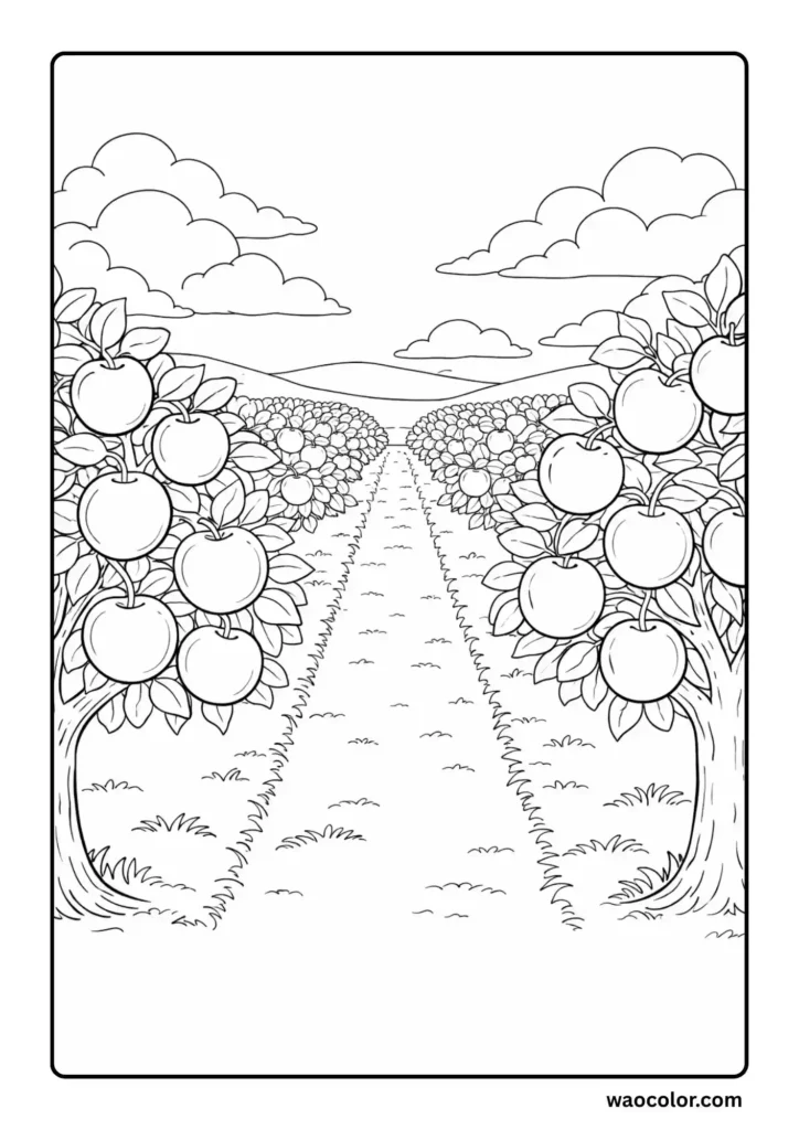 Apple Tree Coloring Printables