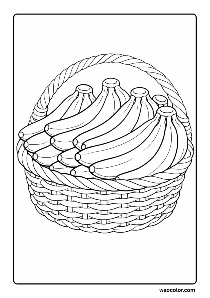 Banana Basket Coloring Pages