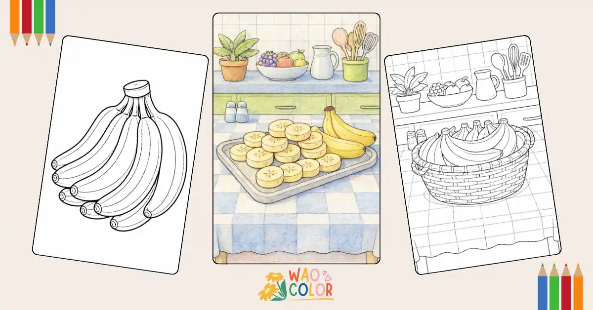 Banana Coloring Pages Wao Color
