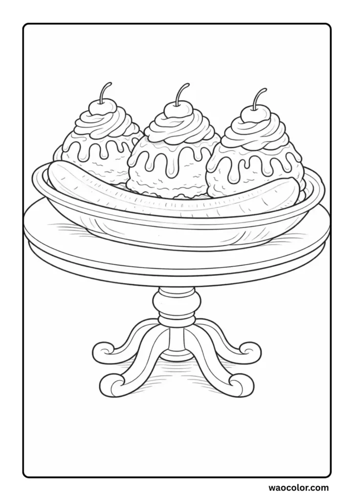 Banana Split Coloring Pages