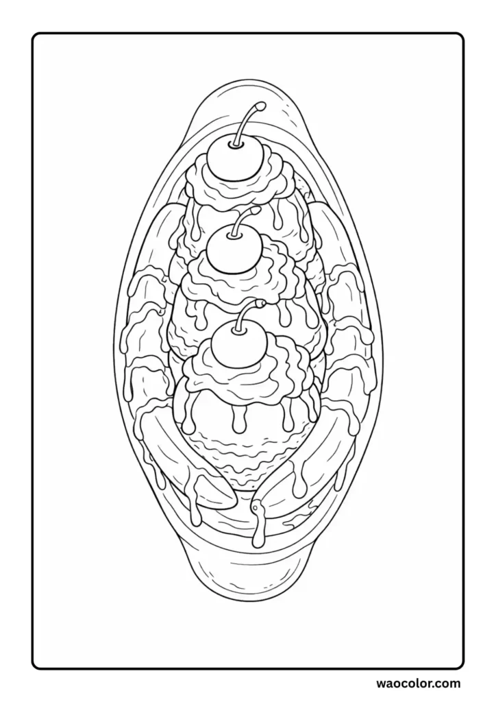 Banana Split Coloring Sheets