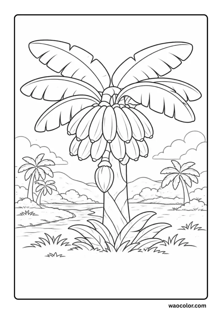 Banana Tree Coloring Pages