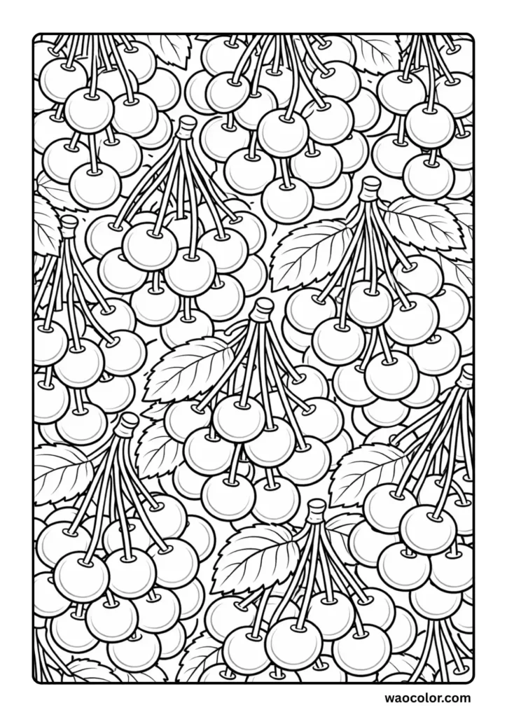 Cherry Fruit Coloring Pages