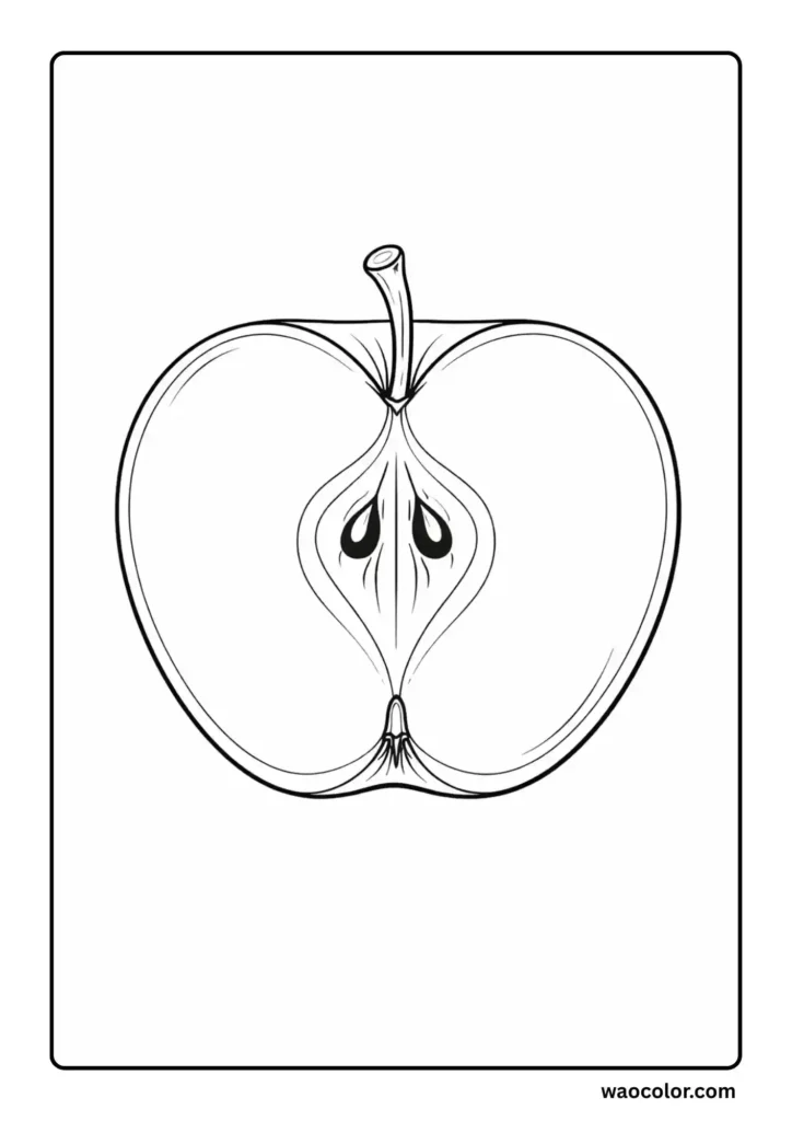 Cute Apple Coloring Page