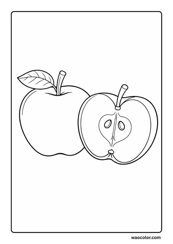 Cute Apple Coloring Printables
