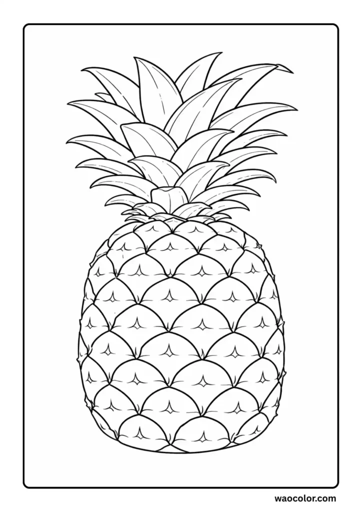 Cute Pineapple Coloring Pages