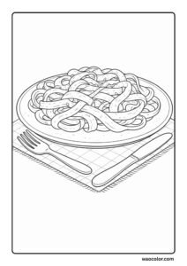 Fettuccine Alfredo Pasta Coloring Pages