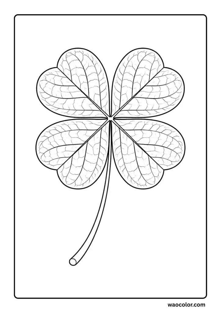 Free Coloring Pages of Clover Leaf