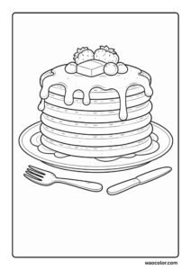 Pancakes Food Coloring Pages
