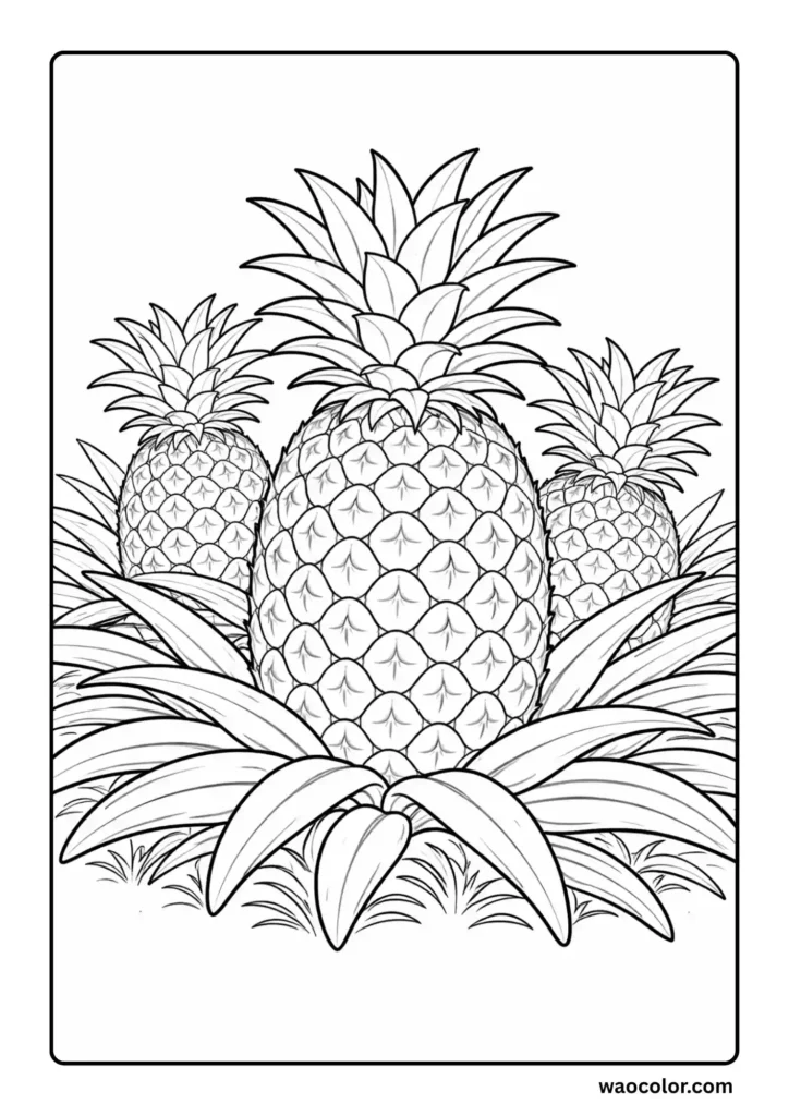 Pineapple Coloring Printables