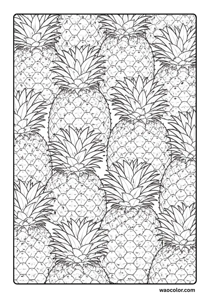 Pineapple Fruit Coloring Pages