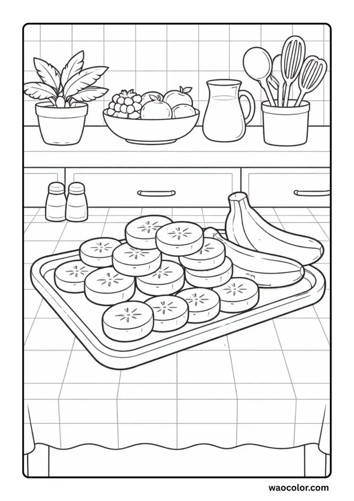 Slices of Bananas Coloring Pages