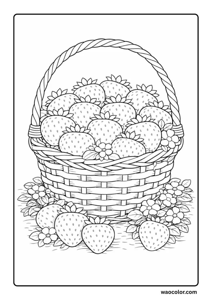 Strawberry Basket Coloring Pages