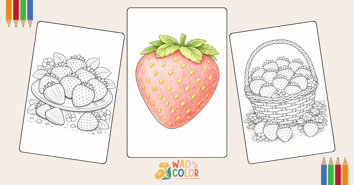 Strawberry Coloring Pages Wao Color