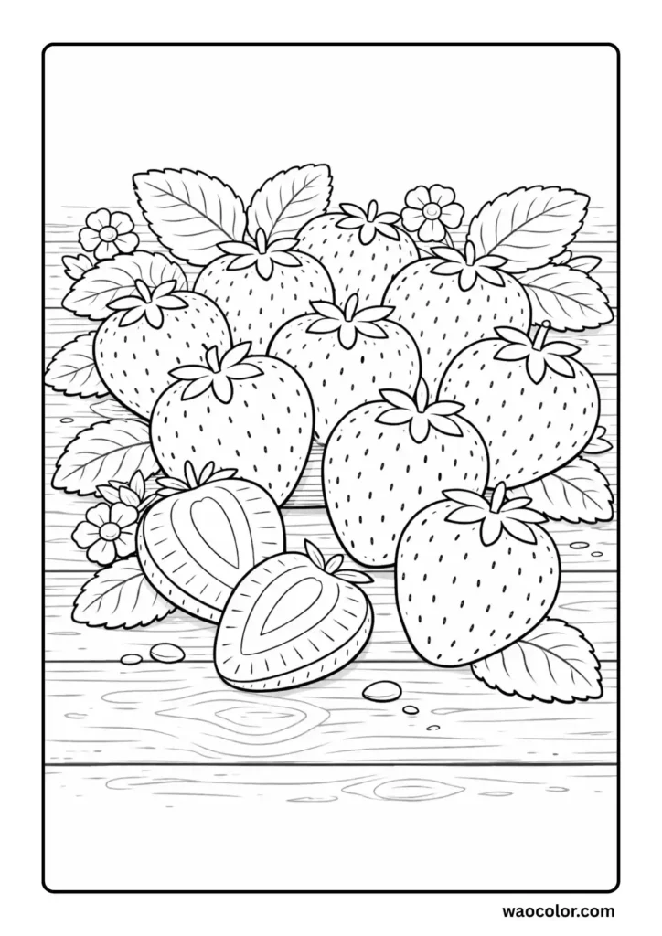 Strawberry Coloring Printables