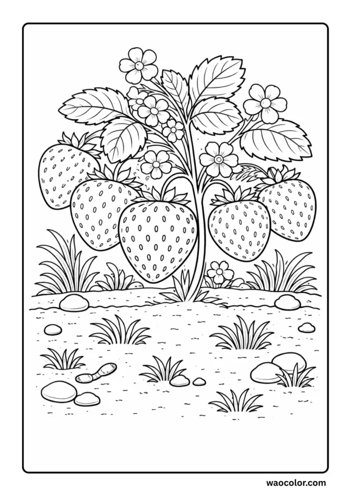 Strawberry Coloring Printables for Adult