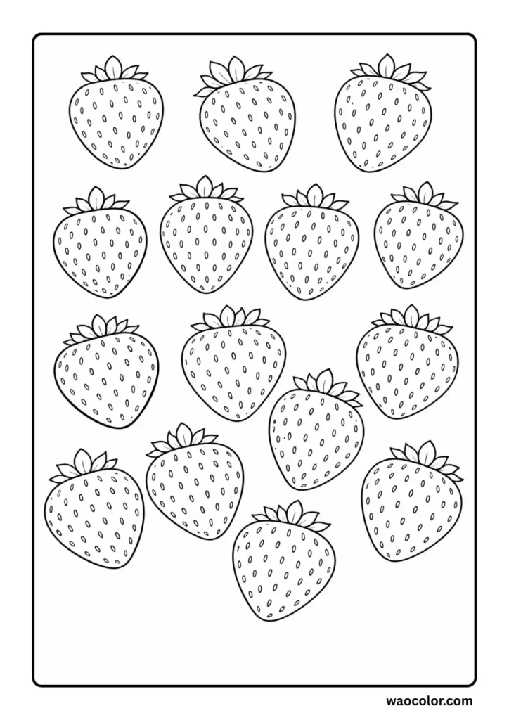 Strawberry Coloring Sheets
