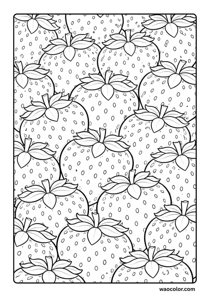 Strawberry Fruit Coloring Pages