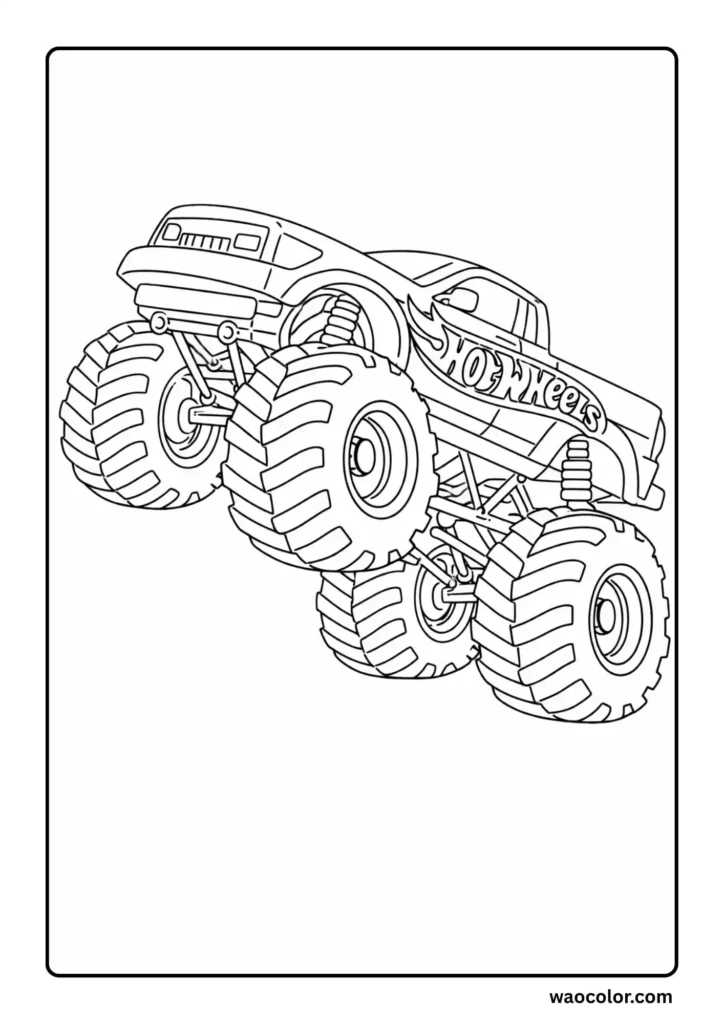 coloring pages hot wheels monster truck​