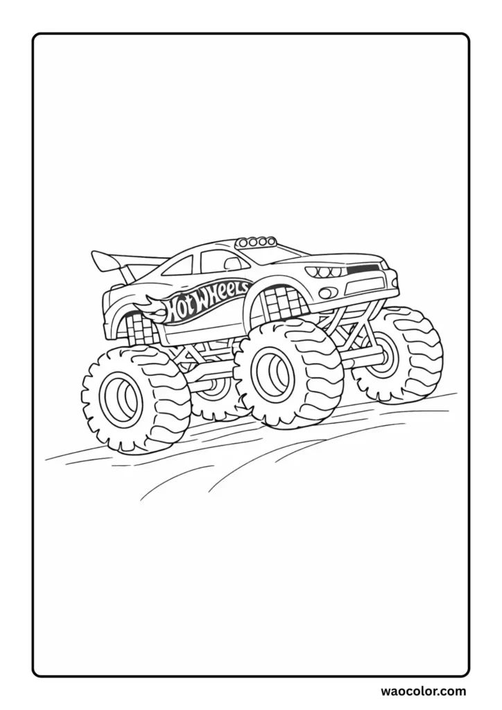 easy hot wheels monster truck coloring pages