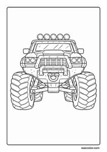 easy monster truck coloring printable