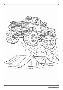 free monster truck pages to color